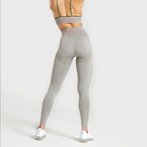 GYMSHARK khaki marl high waisted flex